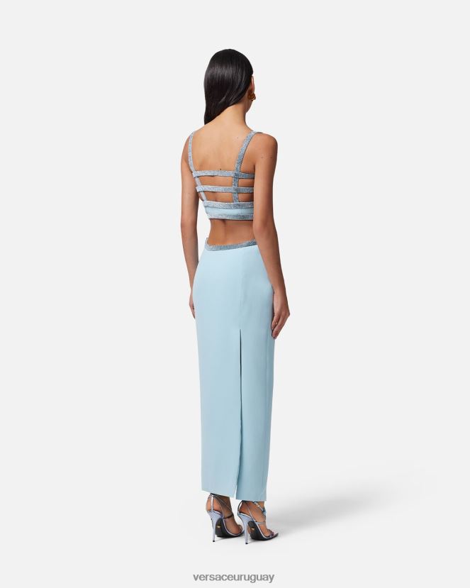Versace vestido con aberturas y Medusa de cristal del 95 mujer un color ropa H88R0H18