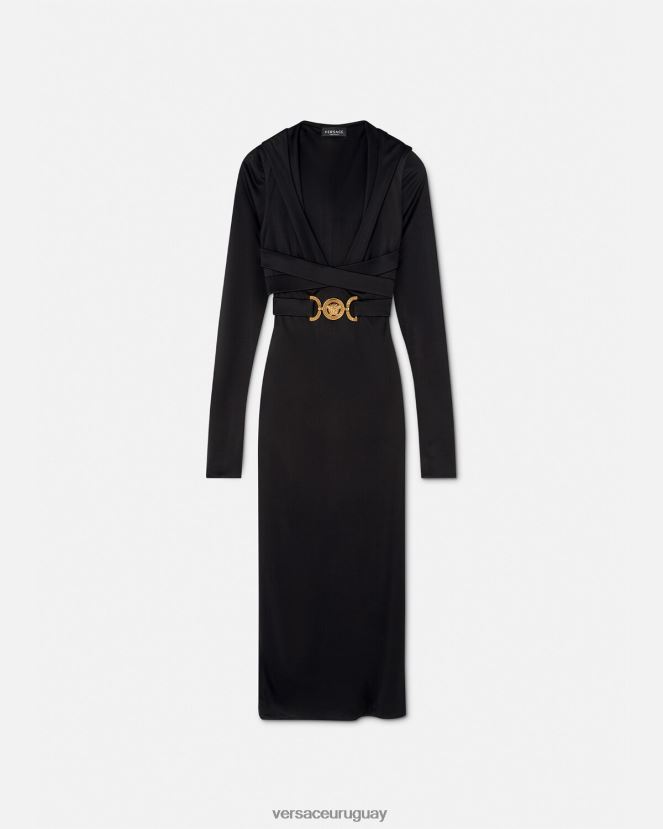 Versace vestido con capucha de medusa '95 mujer negro ropa H88R0H36