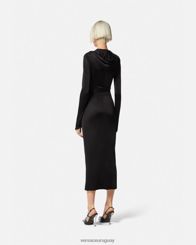 Versace vestido con capucha de medusa \'95 mujer negro ropa H88R0H36