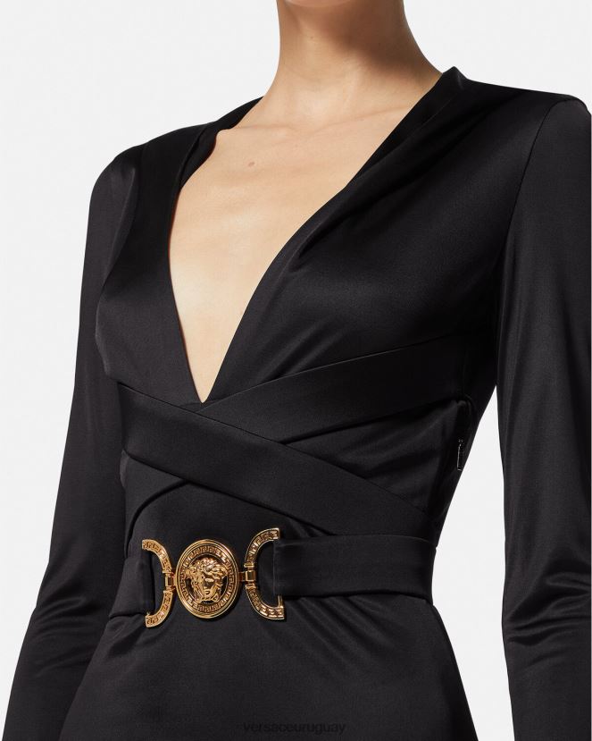 Versace vestido con capucha de medusa \'95 mujer negro ropa H88R0H36