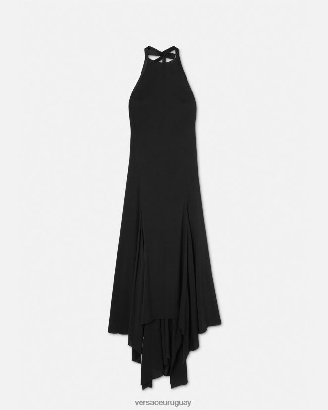 Versace vestido con cuello halter y lazo mujer un color ropa H88R0H21