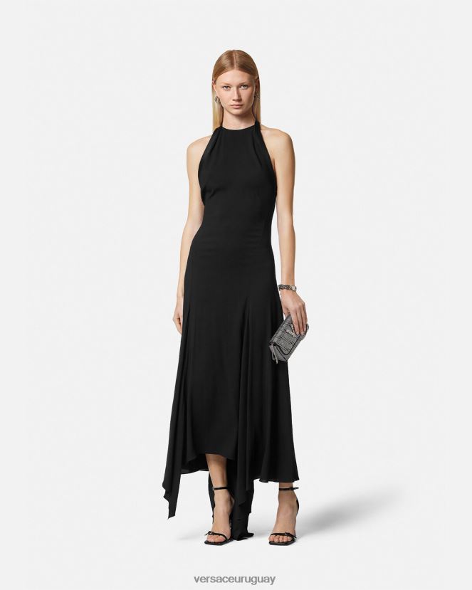 Versace vestido con cuello halter y lazo mujer un color ropa H88R0H21