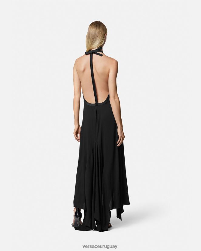 Versace vestido con cuello halter y lazo mujer un color ropa H88R0H21