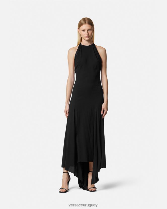 Versace vestido con cuello halter y lazo mujer un color ropa H88R0H21