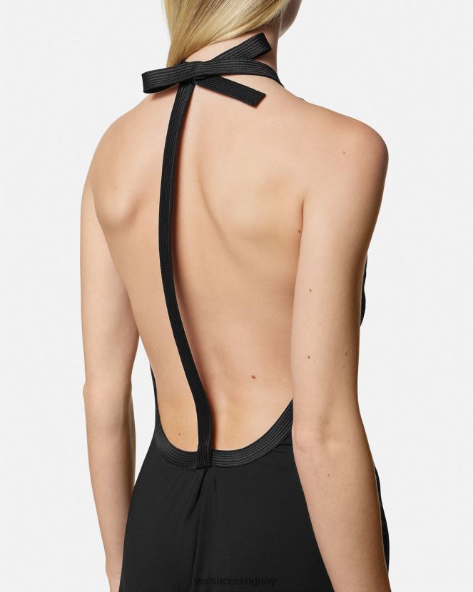 Versace vestido con cuello halter y lazo mujer un color ropa H88R0H21