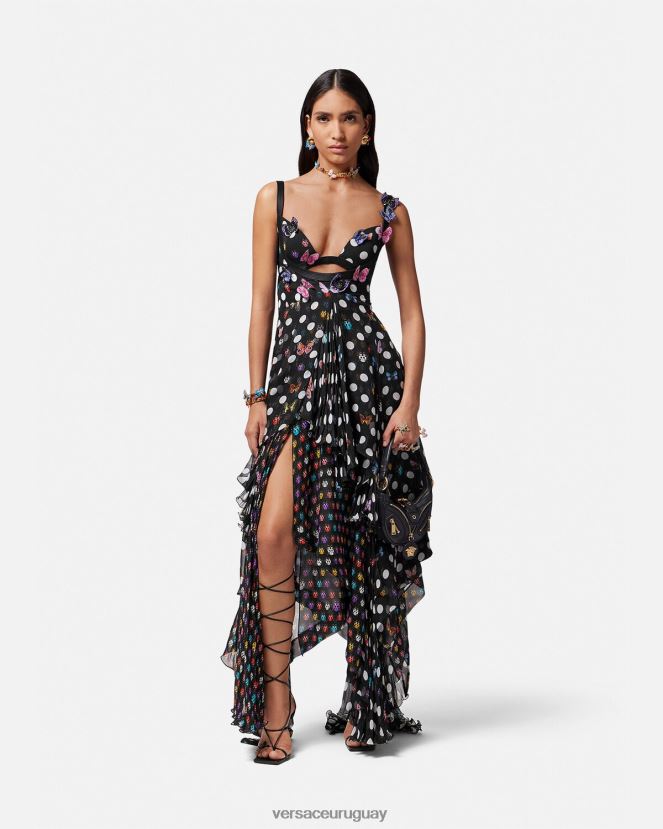 Versace vestido con mariposas bordadas mujer un color ropa H88R0H1