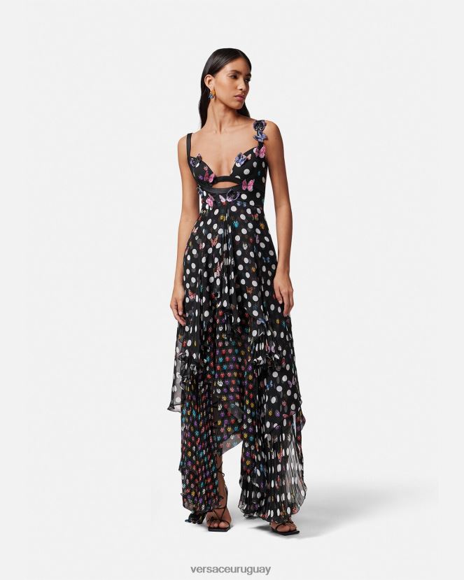 Versace vestido con mariposas bordadas mujer un color ropa H88R0H1