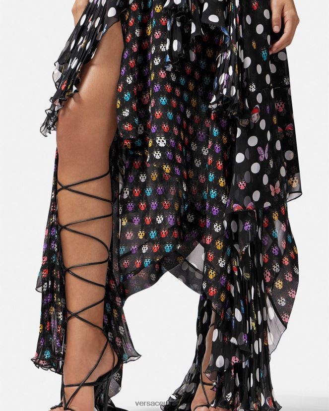 Versace vestido con mariposas bordadas mujer un color ropa H88R0H1