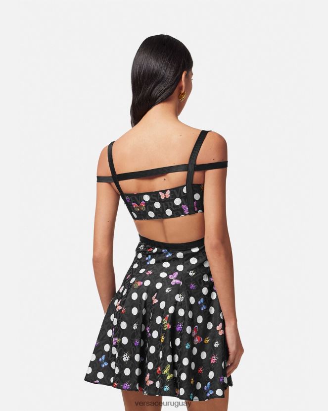 Versace vestido corto con aberturas de mariposas mujer un color ropa H88R0H8