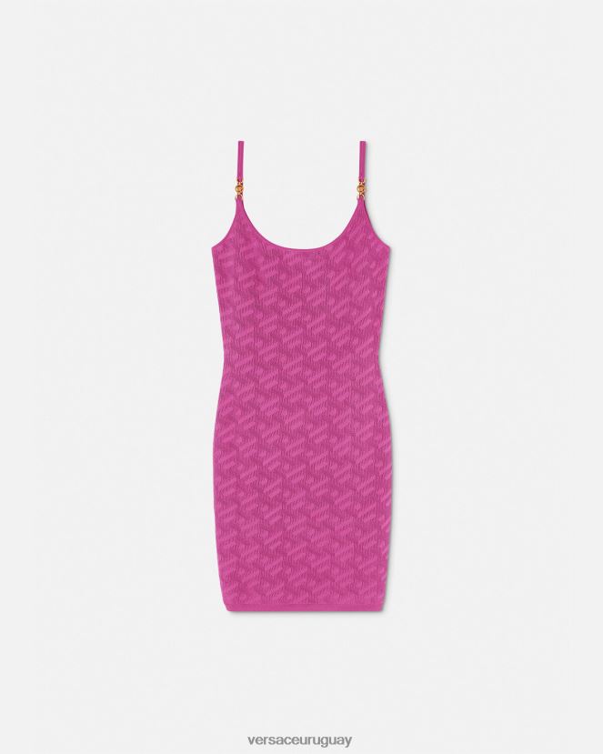 Versace vestido corto con medusa '95 y la greca mujer fucsia ropa H88R0H65