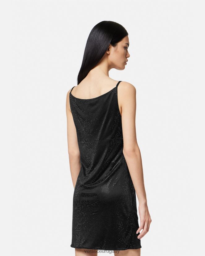 Versace vestido corto con medusa de cristal \'95 mujer negro ropa H88R0H31