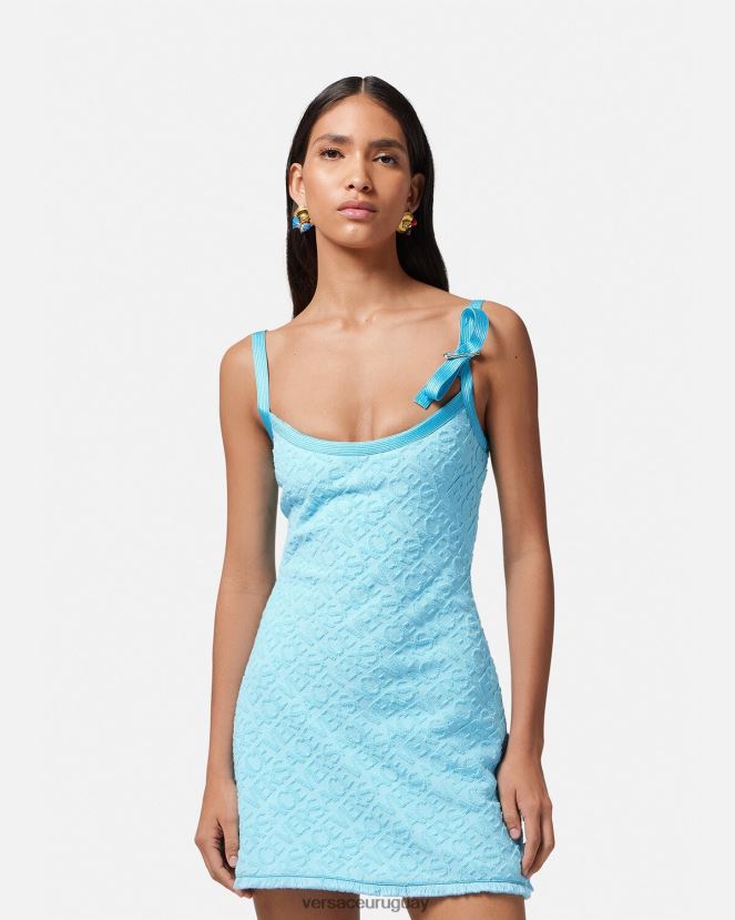 Versace vestido corto de toalla mujer azul claro ropa H88R0H10