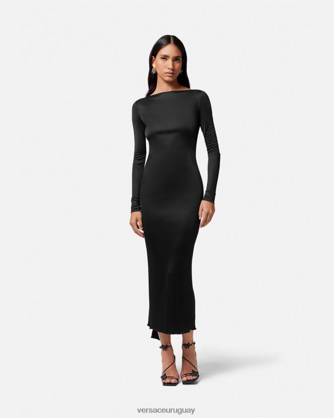 Versace vestido largo anudado sin espalda mujer un color ropa H88R0H20