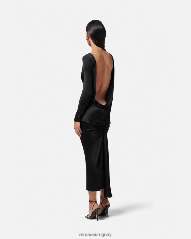 Versace vestido largo anudado sin espalda mujer un color ropa H88R0H20
