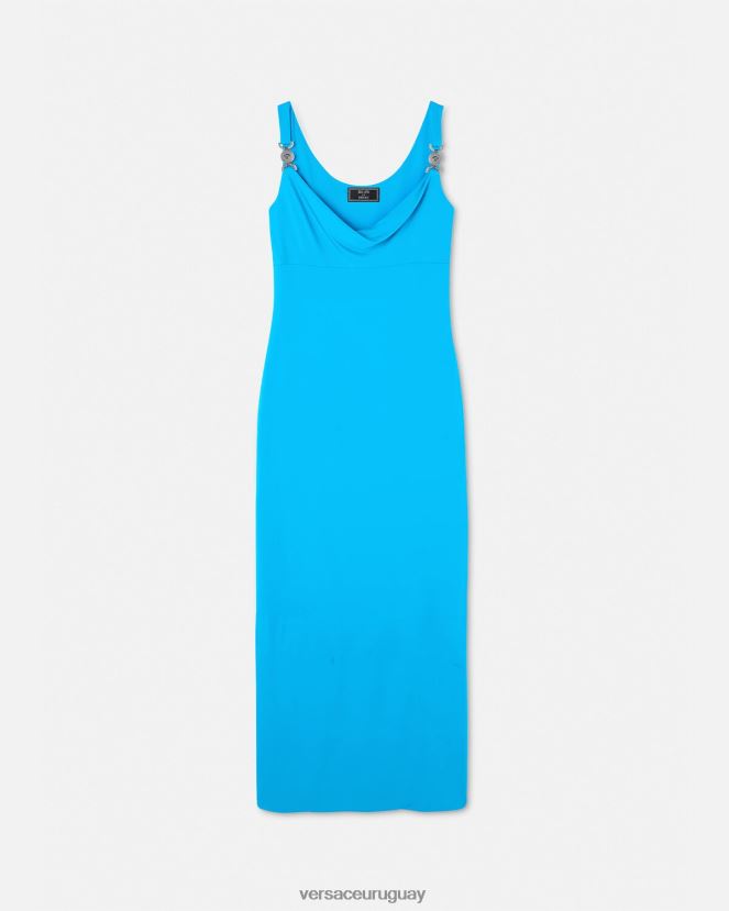 Versace vestido largo con medusa '95 mujer azul ropa H88R0H17