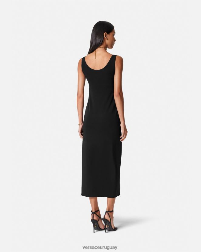 Versace vestido largo con medusa \'95 mujer negro ropa H88R0H44