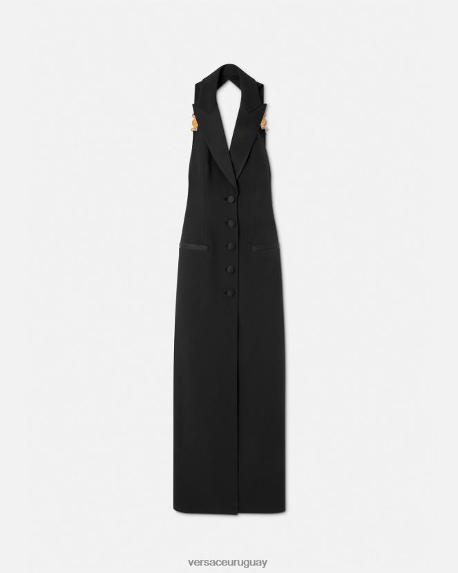 Versace vestido largo sin mangas con medusa '95 mujer negro ropa H88R0H16