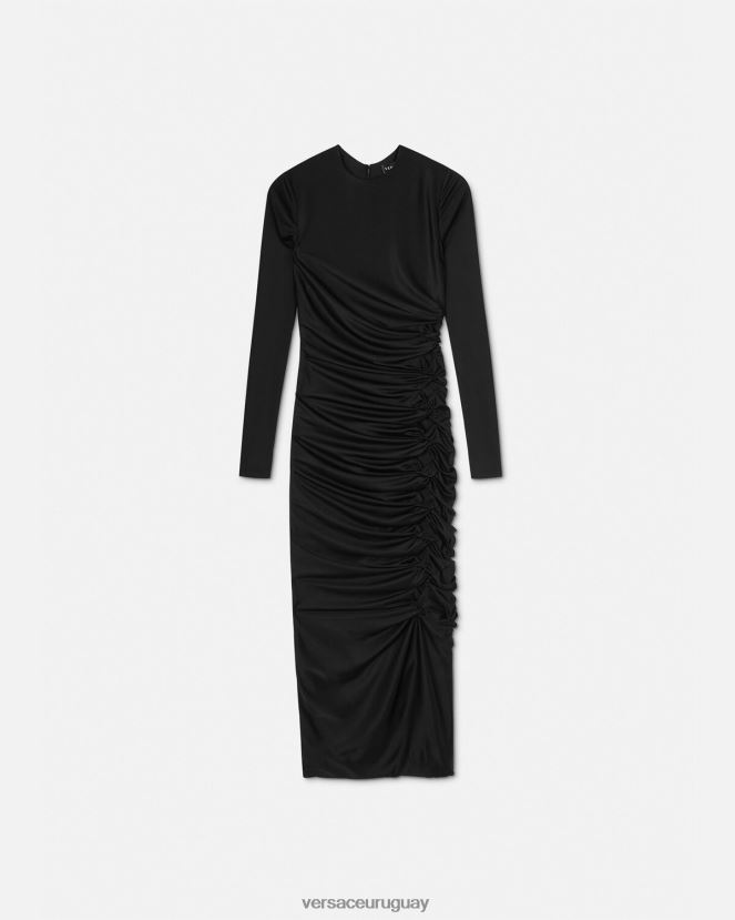 Versace vestido midi anudado mujer negro ropa H88R0H23