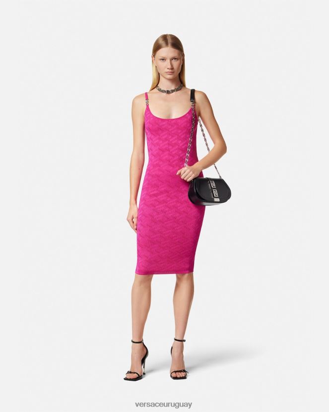 Versace vestido midi con medusa \'95 de la greca mujer fucsia ropa H88R0H30