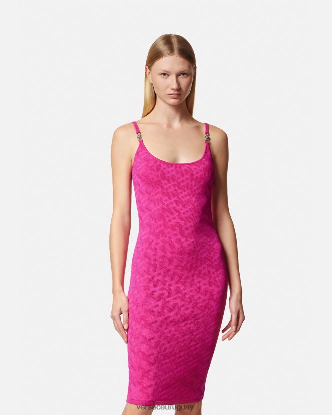 Versace vestido midi con medusa \'95 de la greca mujer fucsia ropa H88R0H30
