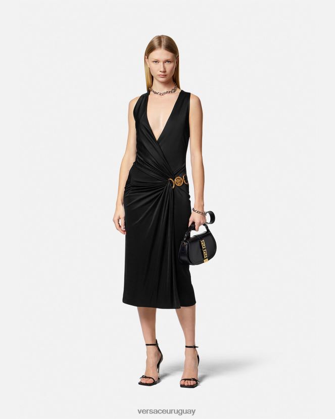 Versace vestido midi con medusa \'95 mujer negro ropa H88R0H29