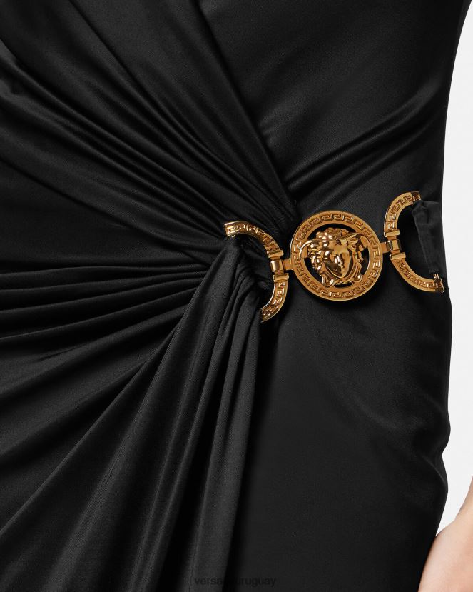 Versace vestido midi con medusa \'95 mujer negro ropa H88R0H29