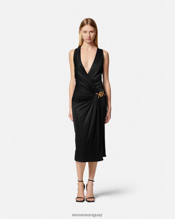 Versace vestido midi con medusa \'95 mujer negro ropa H88R0H29