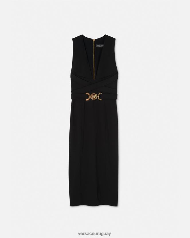 Versace vestido midi con medusa '95 mujer negro ropa H88R0H35