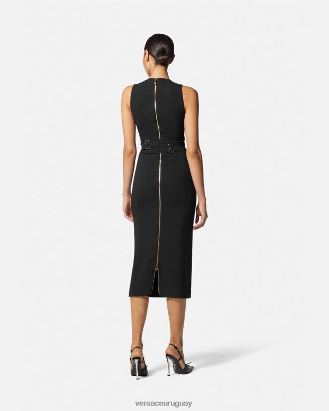 Versace vestido midi con medusa \'95 mujer negro ropa H88R0H35