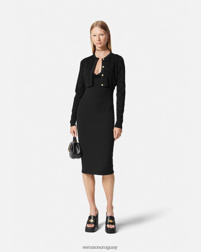 Versace vestido midi con medusa \'95 mujer negro ropa H88R0H40