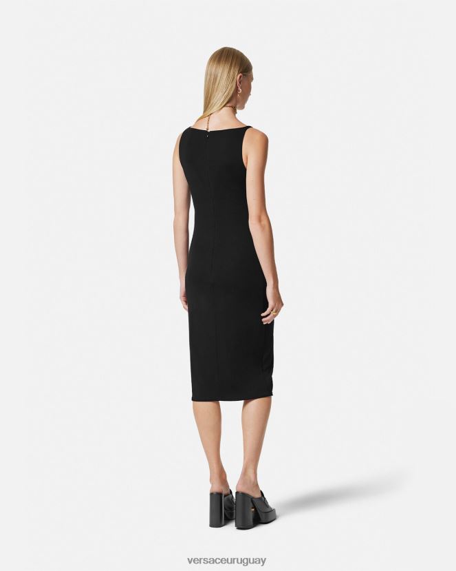 Versace vestido midi con medusa \'95 mujer negro ropa H88R0H40