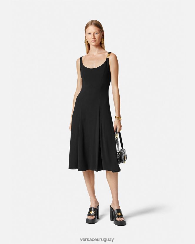 Versace vestido midi con medusa \'95 mujer negro ropa H88R0H41