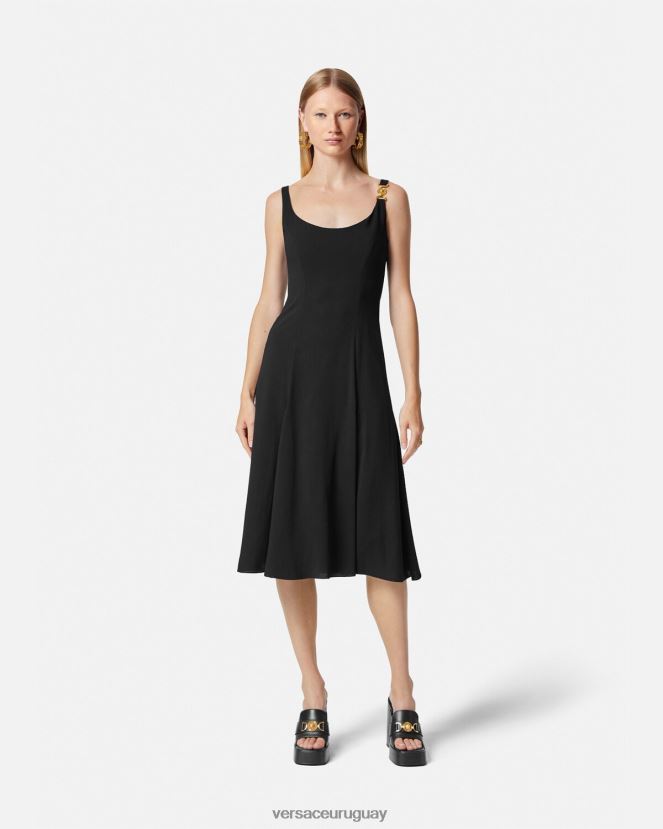 Versace vestido midi con medusa \'95 mujer negro ropa H88R0H41