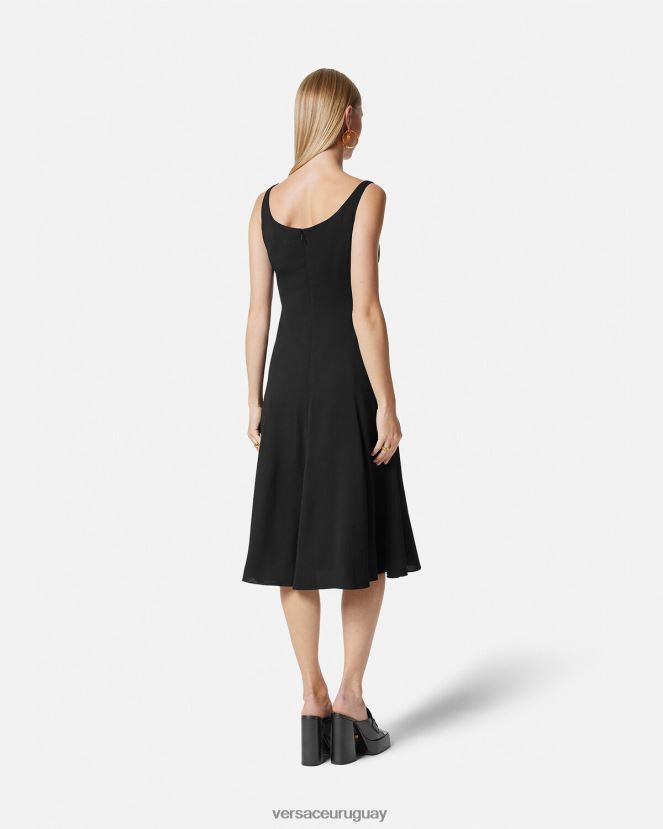 Versace vestido midi con medusa \'95 mujer negro ropa H88R0H41