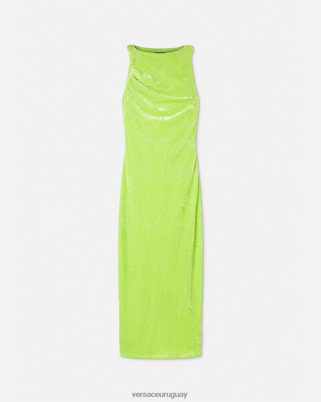 Versace vestido midi de terciopelo enrollado mujer cal ropa H88R0H75
