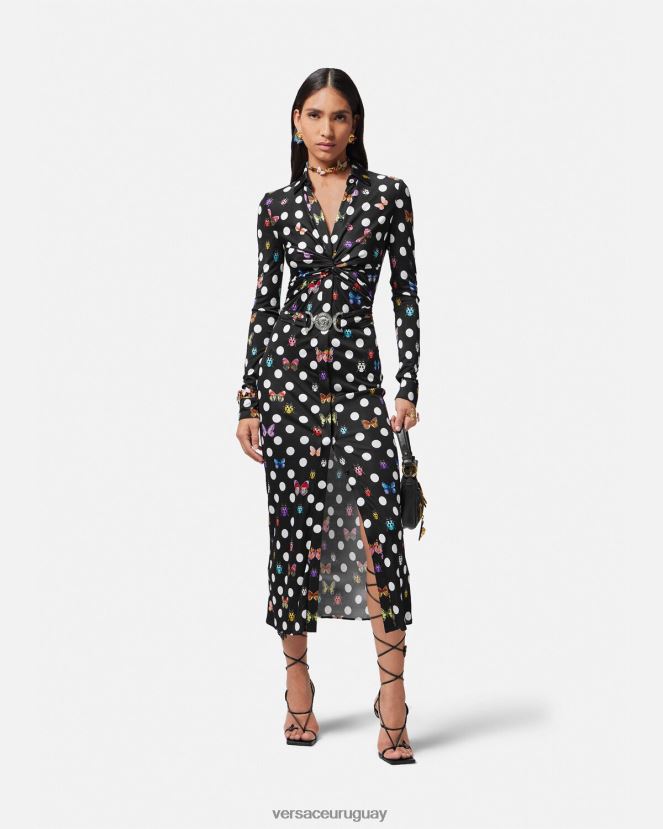 Versace vestido midi estilo camisa con mariposas y medusa \'95 mujer imprimir ropa H88R0H4