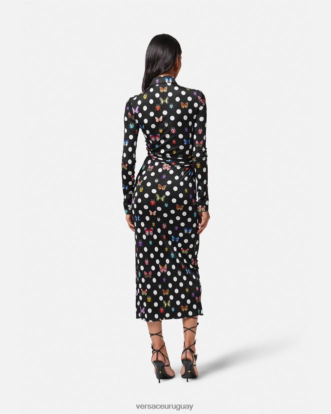 Versace vestido midi estilo camisa con mariposas y medusa \'95 mujer imprimir ropa H88R0H4