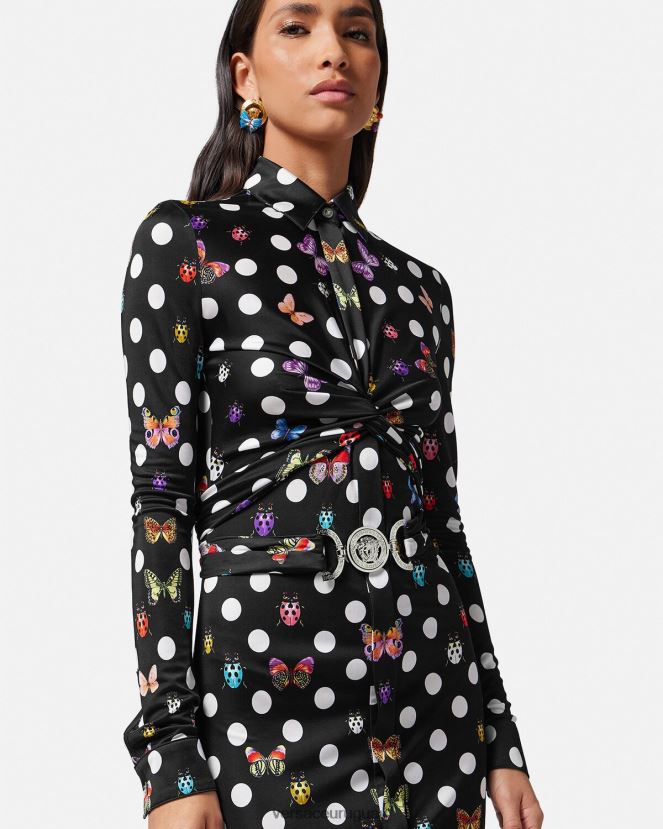 Versace vestido midi estilo camisa con mariposas y medusa \'95 mujer imprimir ropa H88R0H4