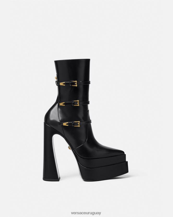 Versace botas aevitas con plataforma puntiaguda mujer negro zapato H88R0H418