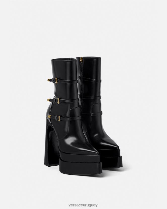 Versace botas aevitas con plataforma puntiaguda mujer negro zapato H88R0H418