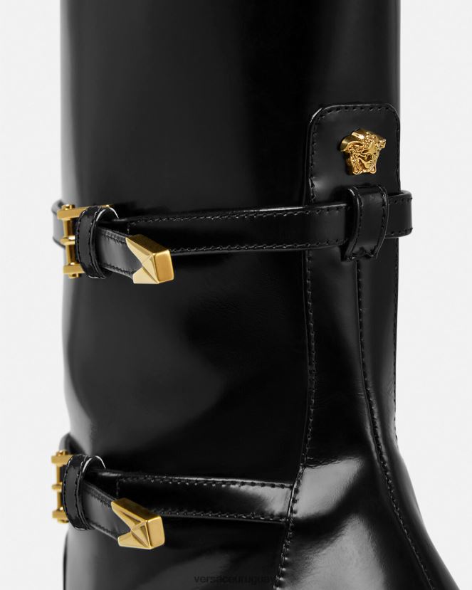 Versace botas aevitas con plataforma puntiaguda mujer negro zapato H88R0H418