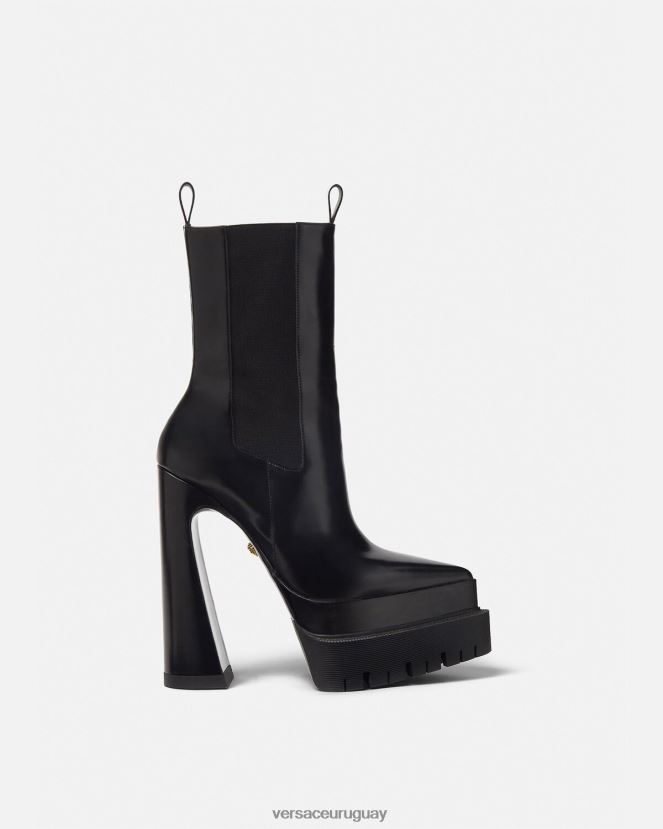 Versace botas aevitas con plataforma puntiaguda mujer negro zapato H88R0H419