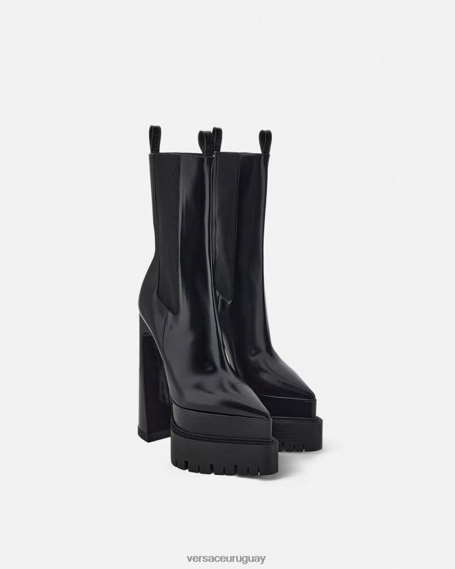 Versace botas aevitas con plataforma puntiaguda mujer negro zapato H88R0H419