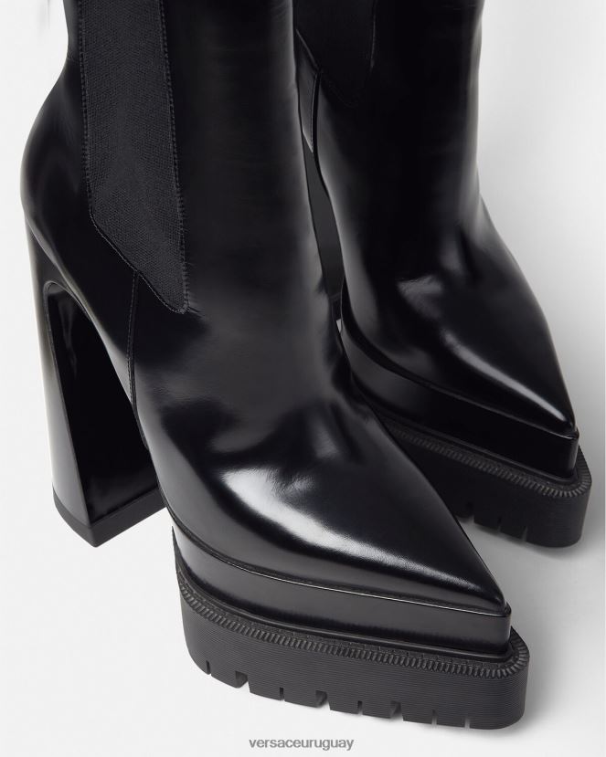 Versace botas aevitas con plataforma puntiaguda mujer negro zapato H88R0H419