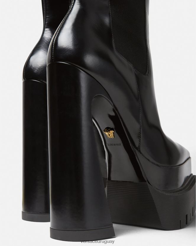 Versace botas aevitas con plataforma puntiaguda mujer negro zapato H88R0H419