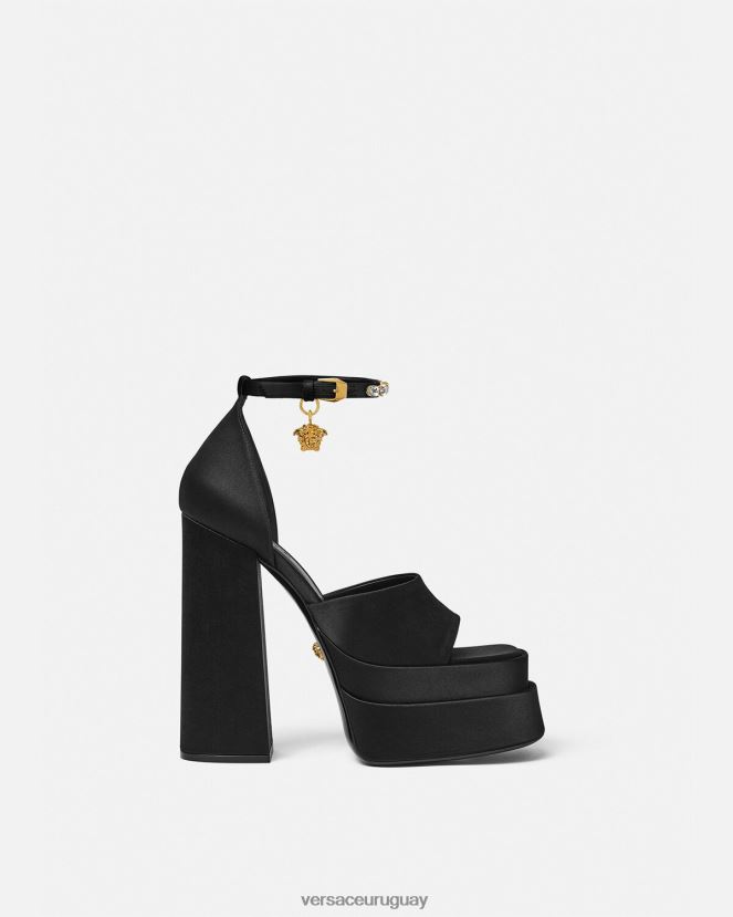 Versace sandalias con plataforma medusa aevitas mujer negro zapato H88R0H424