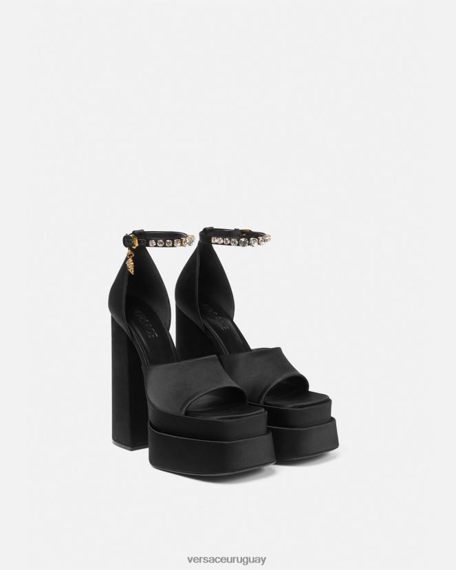 Versace sandalias con plataforma medusa aevitas mujer negro zapato H88R0H424