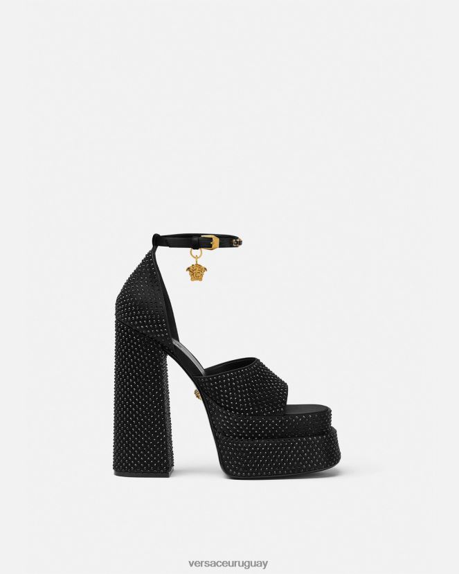 Versace sandalias con plataforma medusa aevitas mujer negro zapato H88R0H425