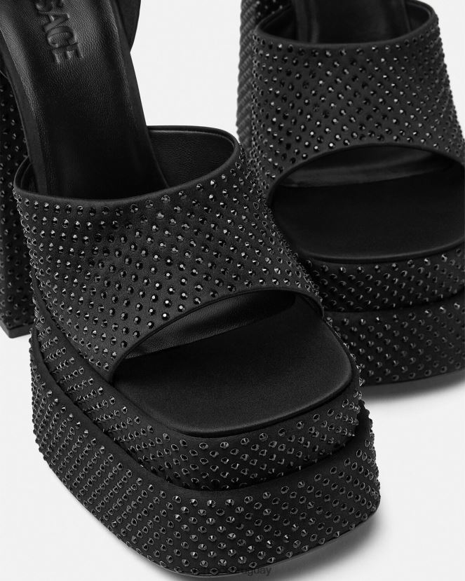 Versace sandalias con plataforma medusa aevitas mujer negro zapato H88R0H425