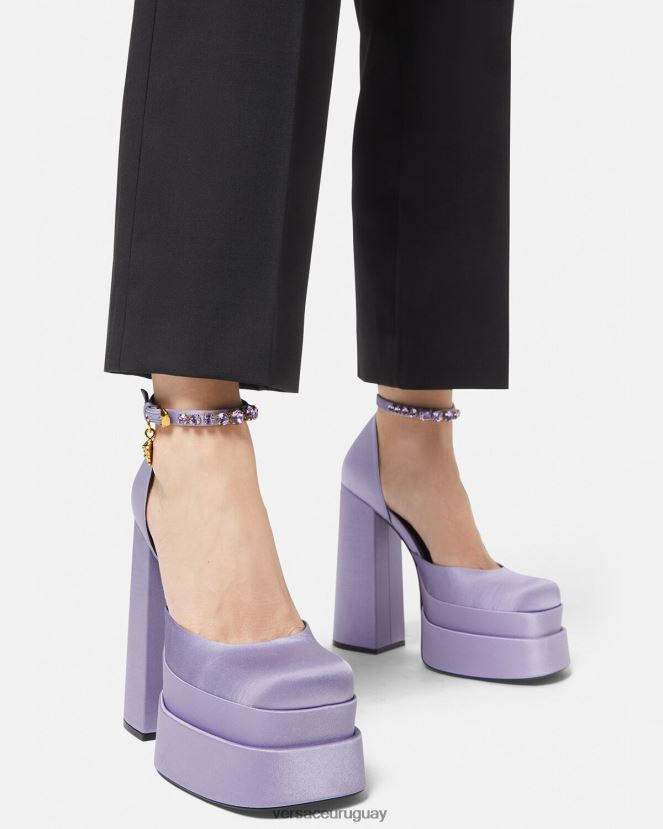 Versace zapatos de salón con plataforma medusa aevitas mujer lila zapato H88R0H422